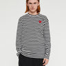 Comme des Garçons PLAY - Red Heart Longsleeved T-Shirt in Black and White