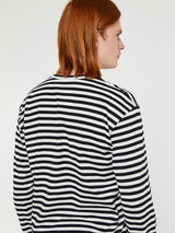 Comme des Garçons PLAY - Red Heart Longsleeved T-Shirt in Black and White