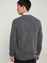 Comme des Garçons PLAY - V-Neck Cardigan with Red Emblem in Grey