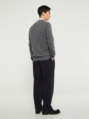 Comme des Garçons PLAY - V-Neck Cardigan with Red Emblem in Grey