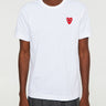 Comme des Garçons PLAY - T-Shirt with Double Red Emblem in White