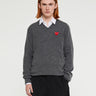 Comme des Garçons PLAY - Red Heart Sweater in Grey