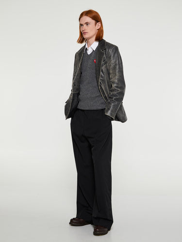 Comme des Garçons PLAY - Red Heart Sweater in Grey