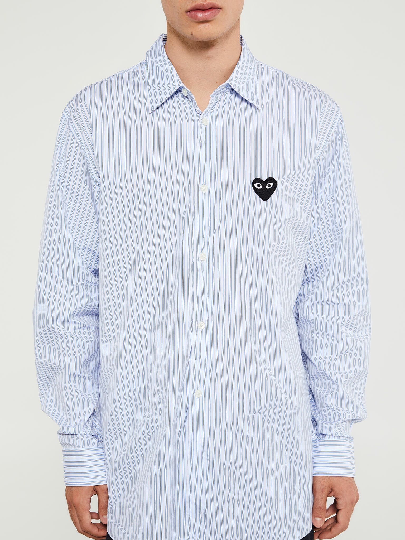 Comme des Garçons PLAY - Shirt with Black Emblem in Blue