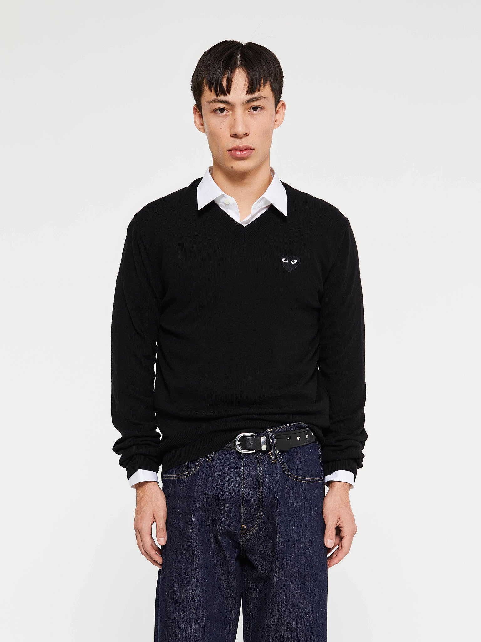 Comme des Garçons PLAY - Black Heart Sweater in Black