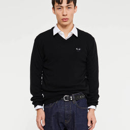 Comme des Garçons PLAY - Black Heart Sweater in Black