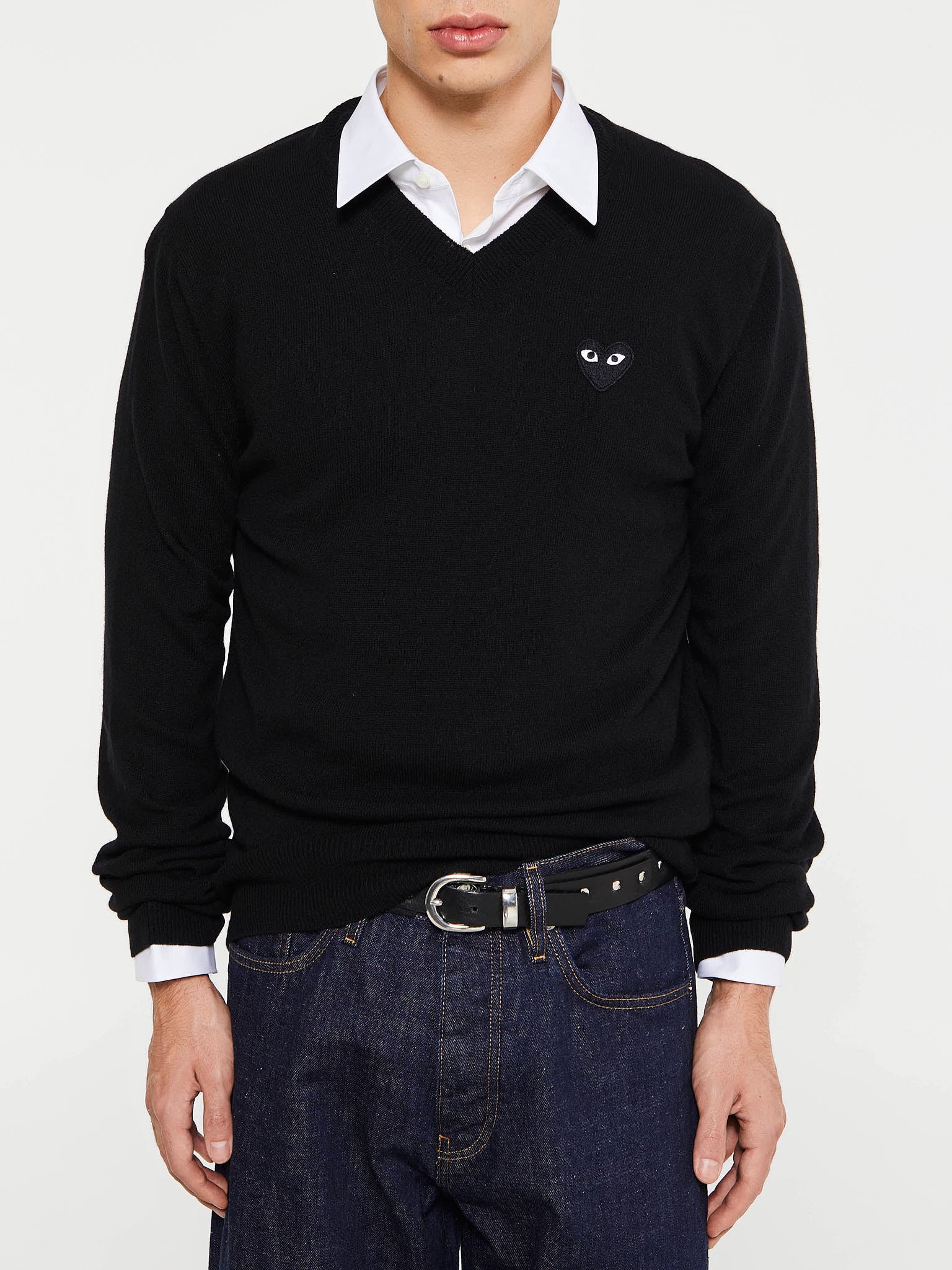 Comme des Garçons PLAY - Black Heart Sweater in Black