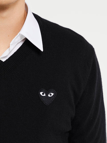 Comme des Garçons PLAY - Black Heart Sweater in Black