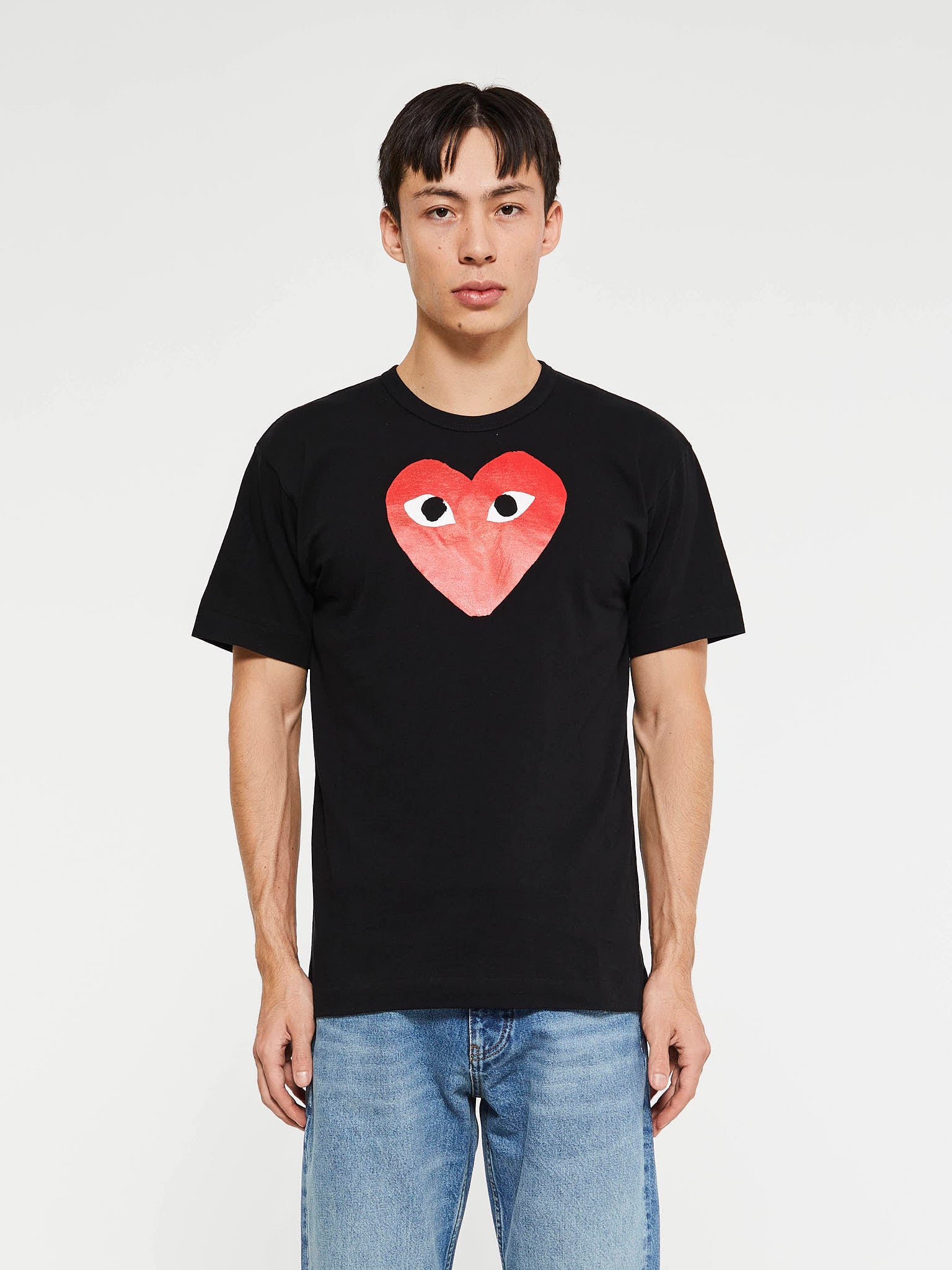 Comme des Garçons PLAY - Red Heart T-Shirt in Black