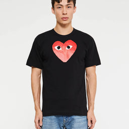 Comme des Garçons PLAY - Red Heart T-Shirt in Black