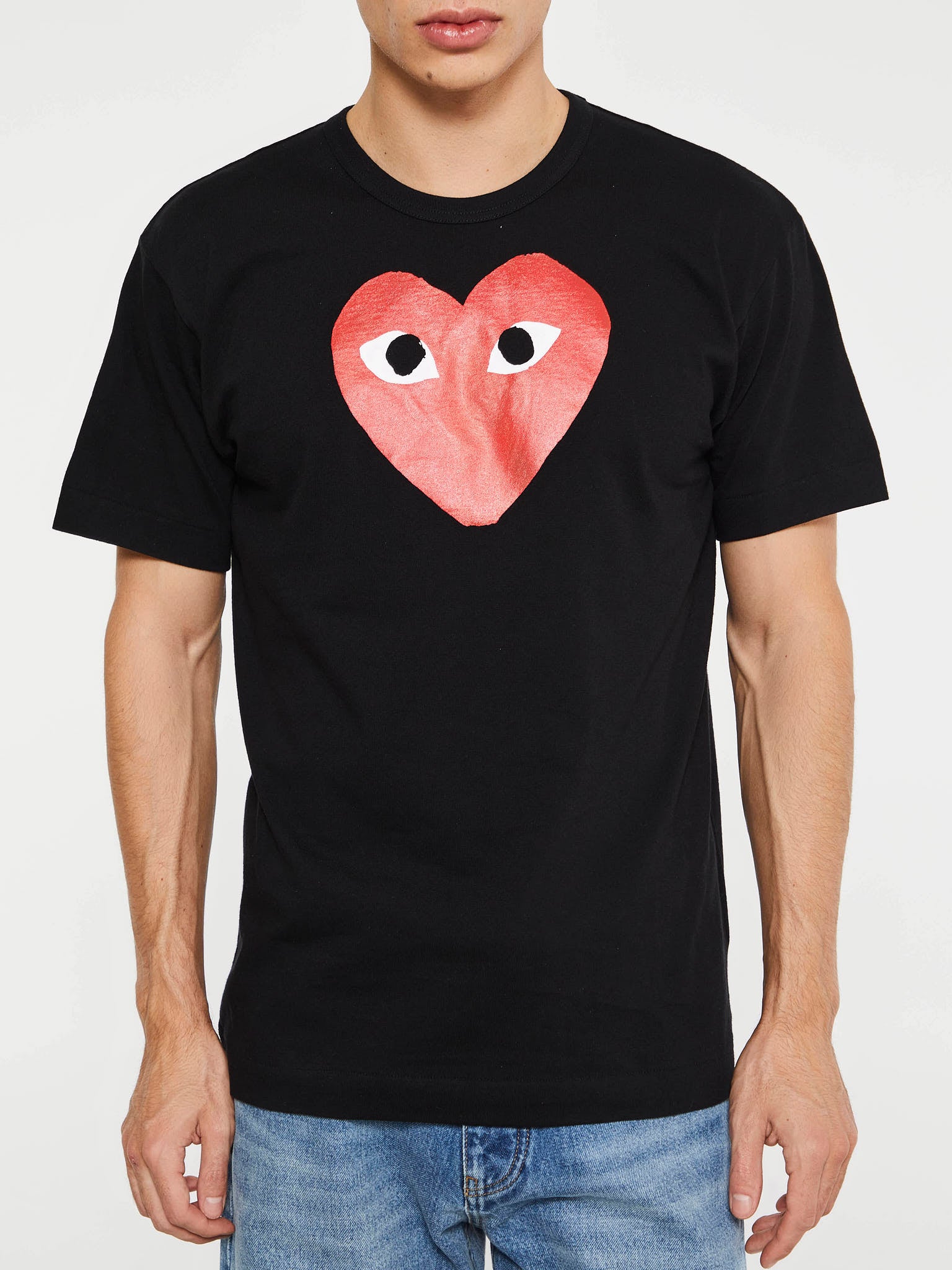 Comme des Garçons PLAY - Red Heart T-Shirt in Black