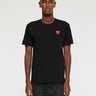 Comme des Garçons PLAY - T-Shirt with Double Red Emblem in Black