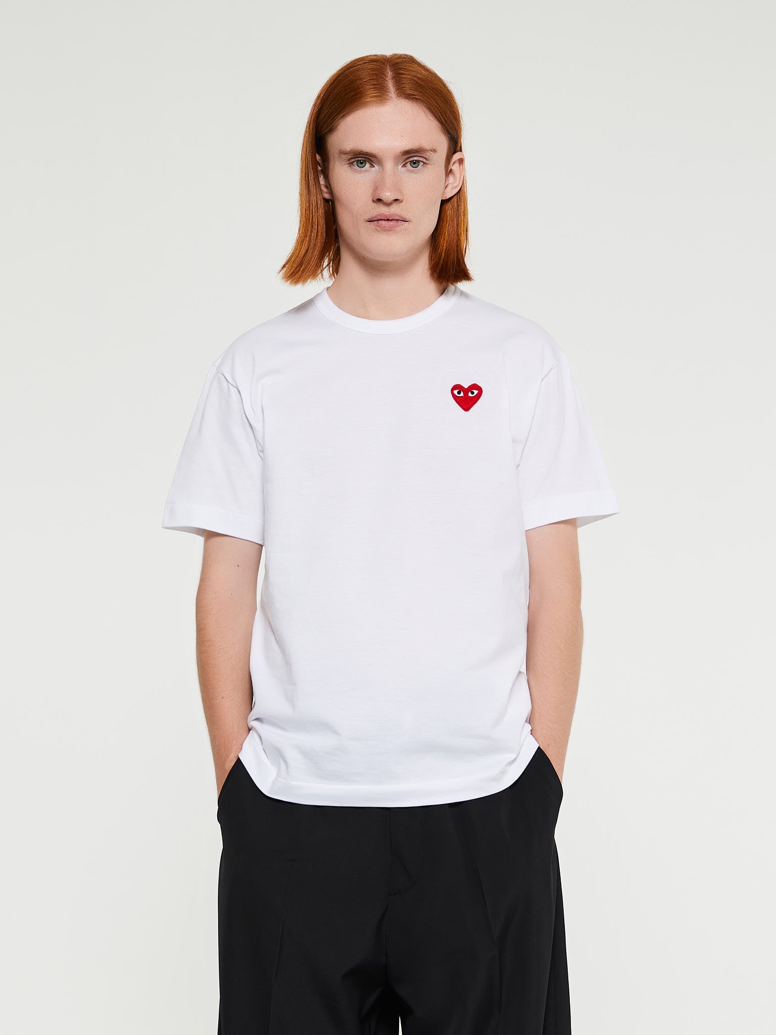 Comme des Garçons PLAY - Red Heart T-Shirt in White