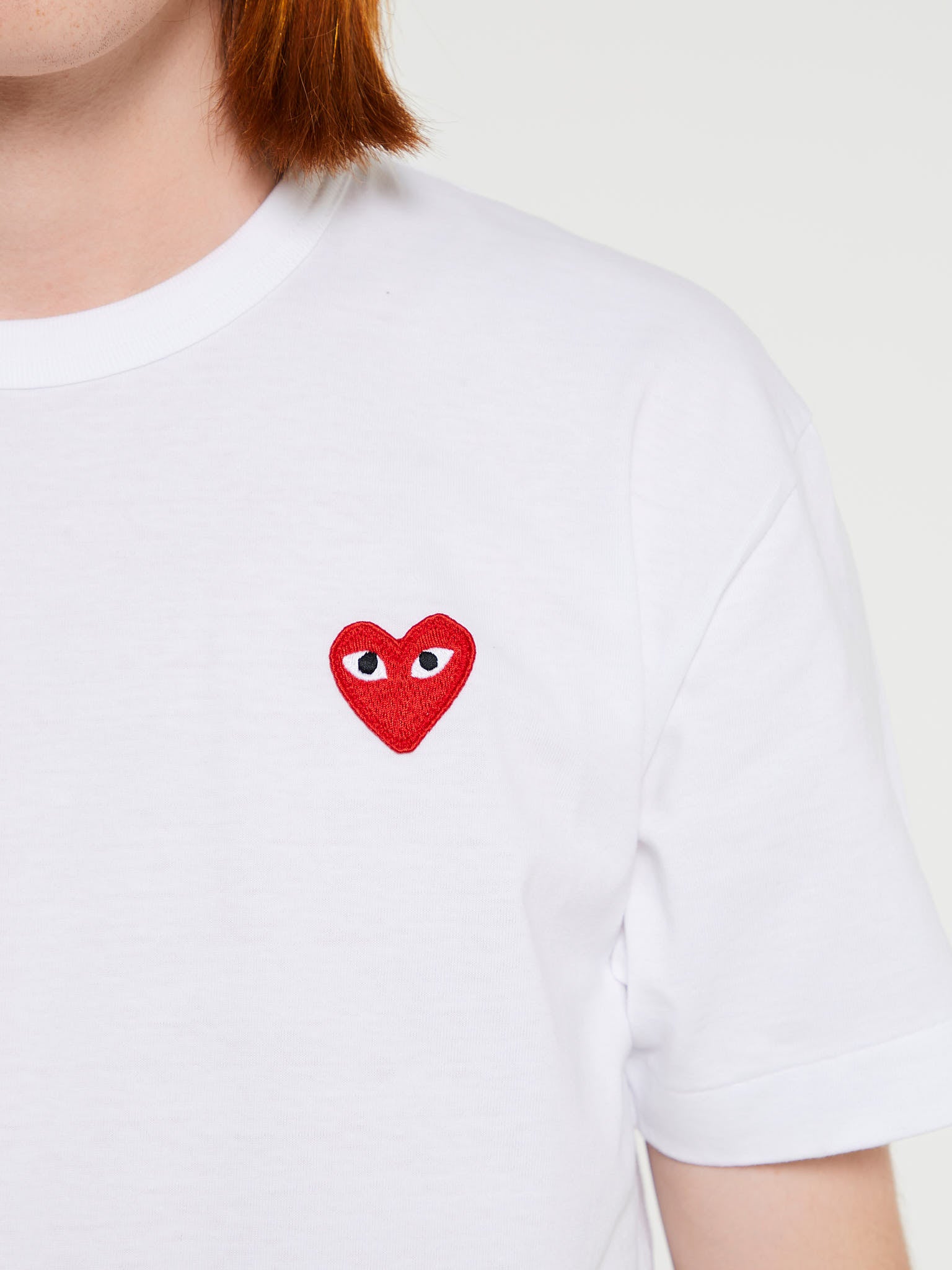 Comme des Garçons PLAY - Red Heart T-Shirt in White