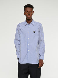 Comme des Garçons PLAY - Shirt with Black Emblem in Blue