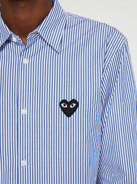 Comme des Garçons PLAY - Shirt with Black Emblem in Blue