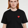 Comme des Garçons PLAY - Red Heart T-Shirt in Black