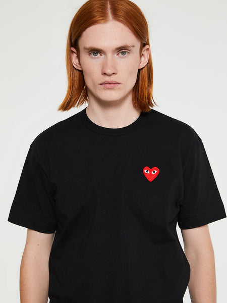 Cdg red heart shirt hotsell