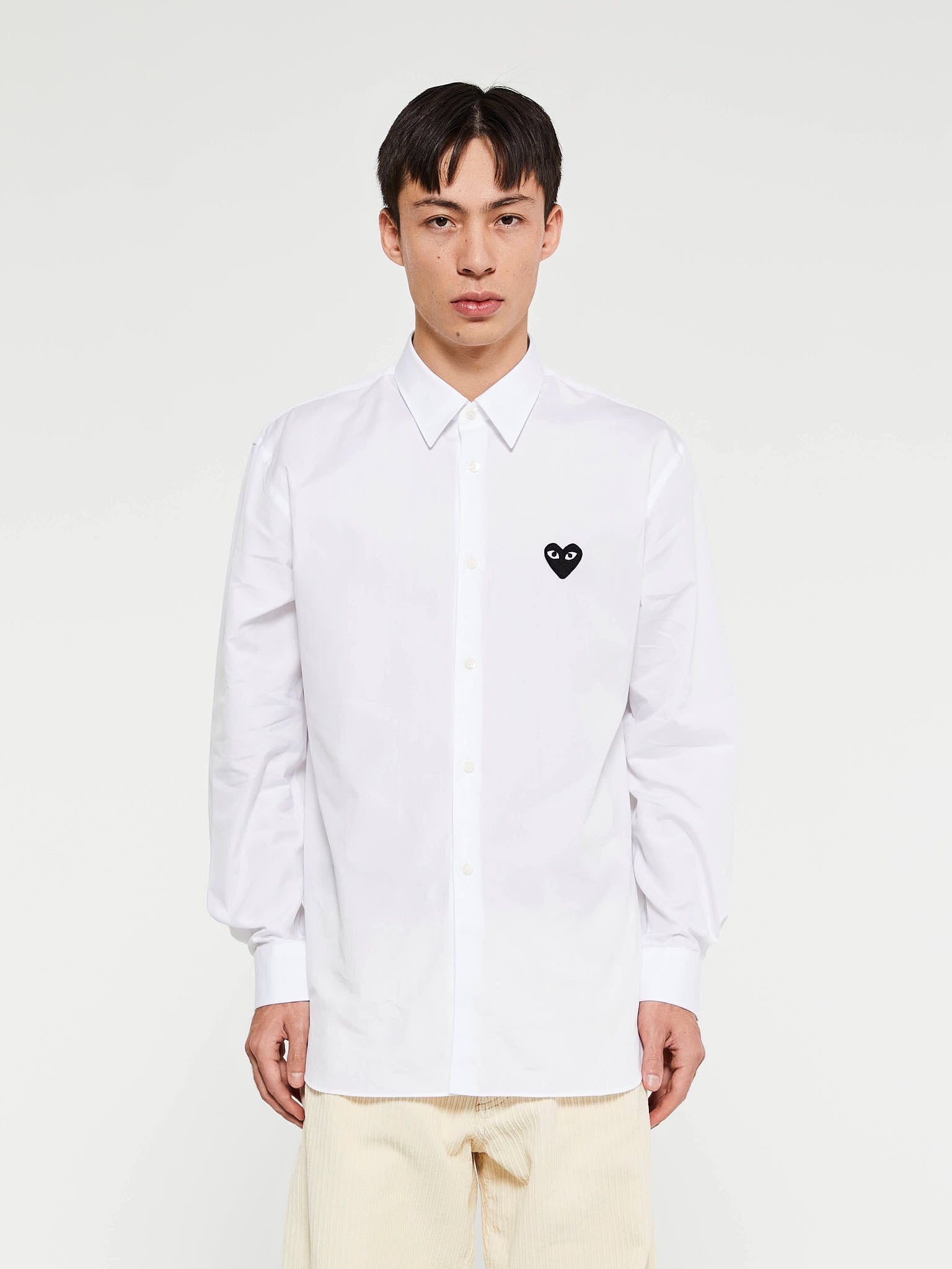 Comme des Garçons PLAY - Black Heart Shirt in White