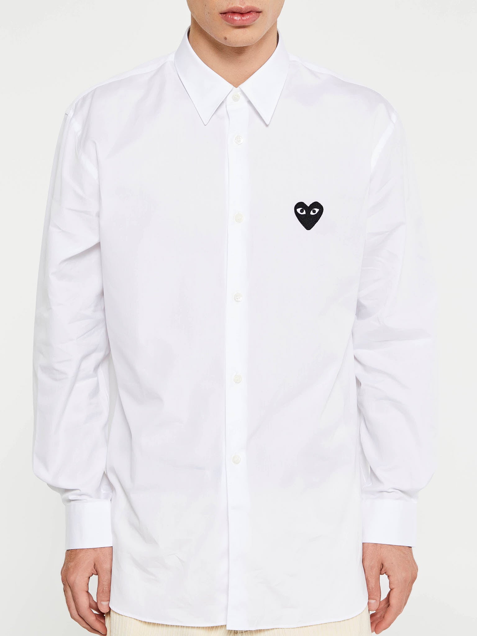 Comme des Garçons PLAY - Black Heart Shirt in White