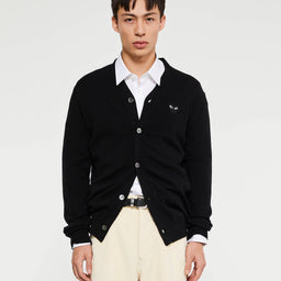 Comme des Garçons PLAY - Black Heart Cardigan in Black