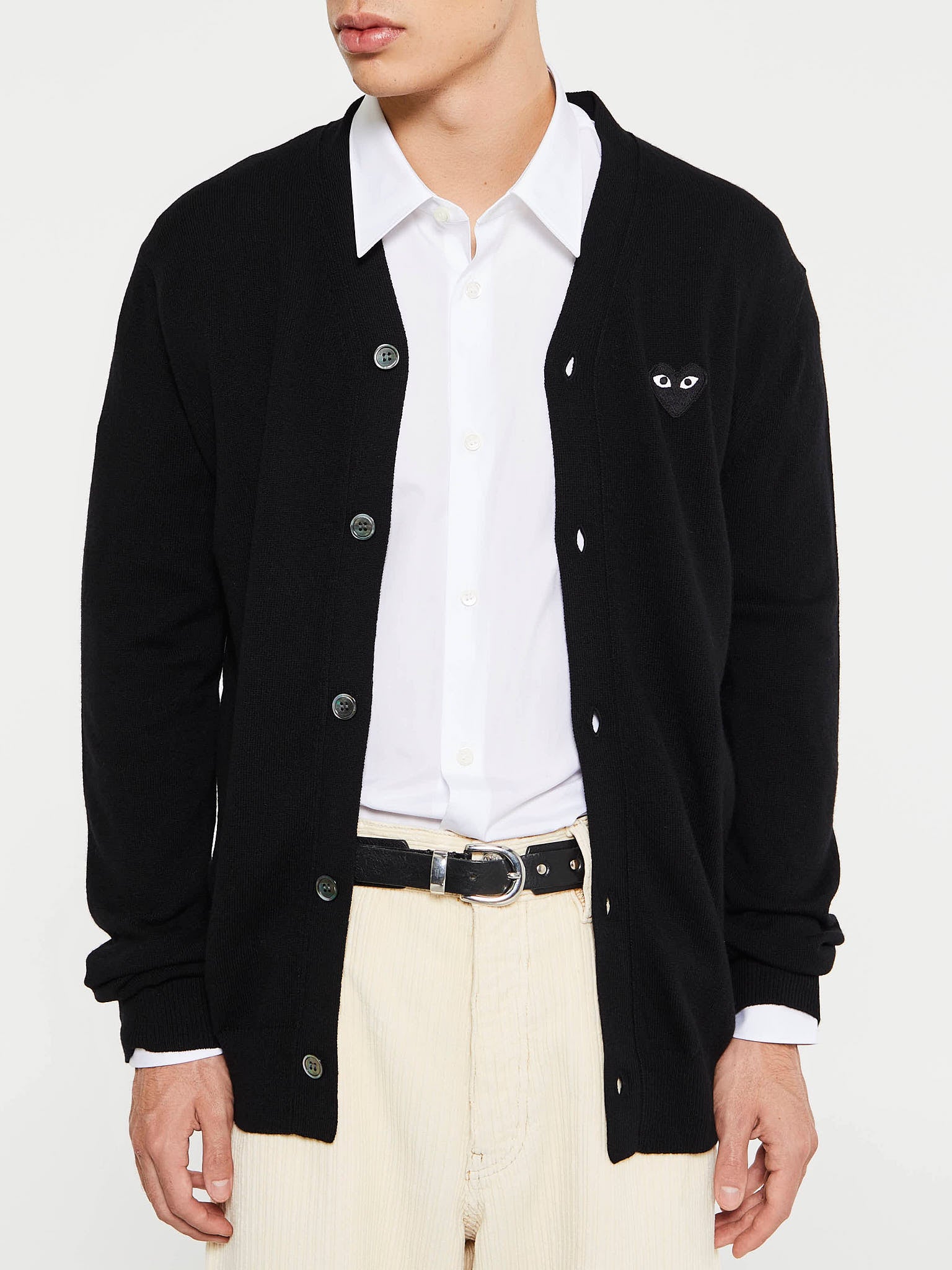 Comme des Garçons PLAY - Black Heart Cardigan in Black