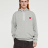 Comme des Garçons PLAY - Red Heart Hoodie in Grey