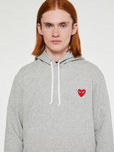 Comme des Garçons PLAY - Red Heart Hoodie in Grey