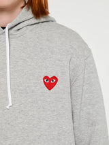 Comme des Garçons PLAY - Red Heart Hoodie in Grey
