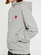 Comme des Garçons PLAY - Red Heart Hoodie in Grey