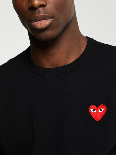 Comme des Garçons PLAY - Red Heart T-Shirt in Black