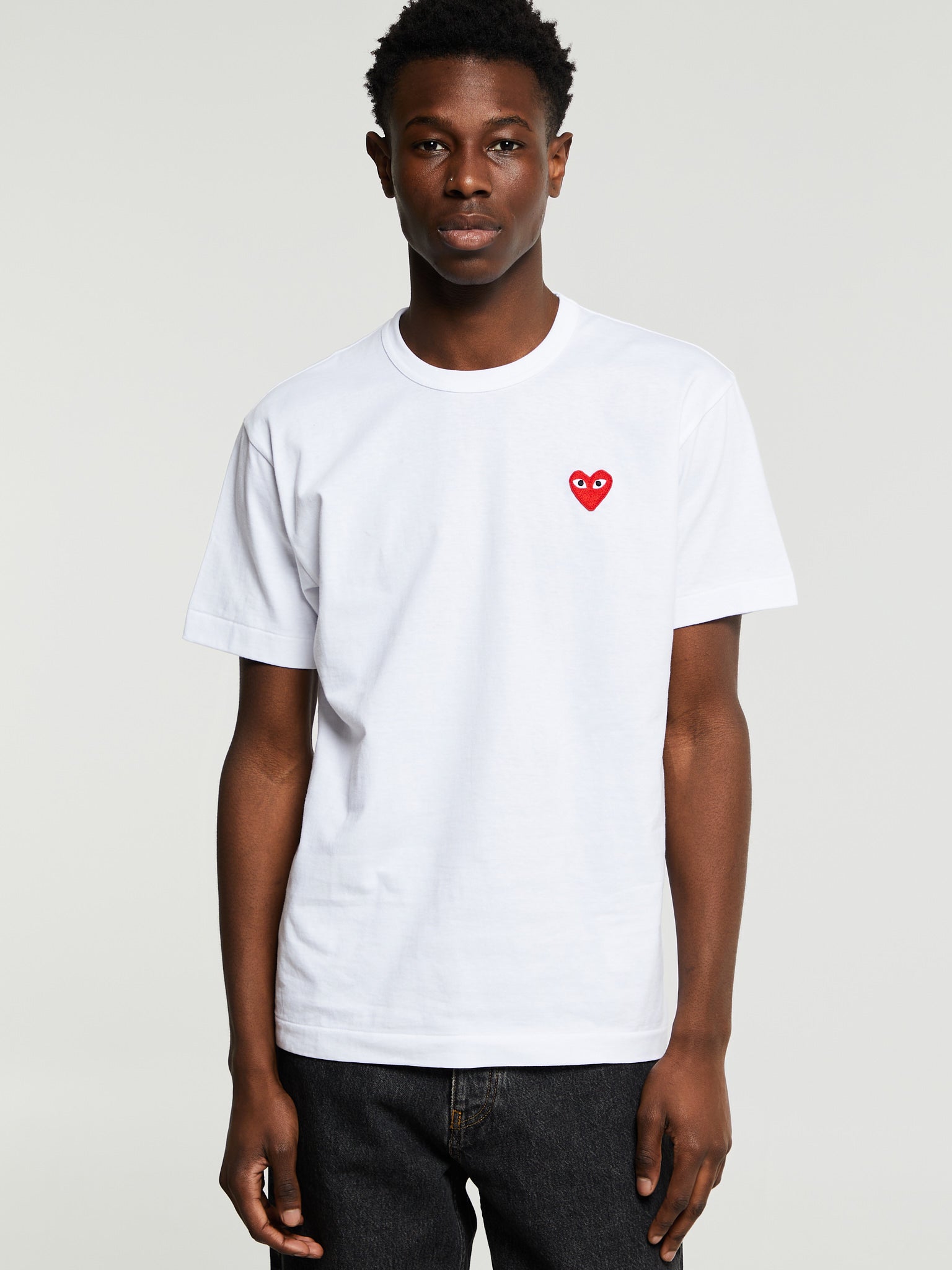 Comme des Garçons PLAY - Red Heart T-Shirt in White