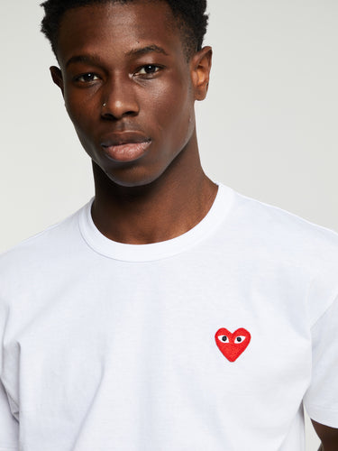 Comme des Garçons PLAY - Red Heart T-Shirt in White