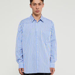 Comme des Garçons SHIRT - Woven Shirt in Blue Stripe