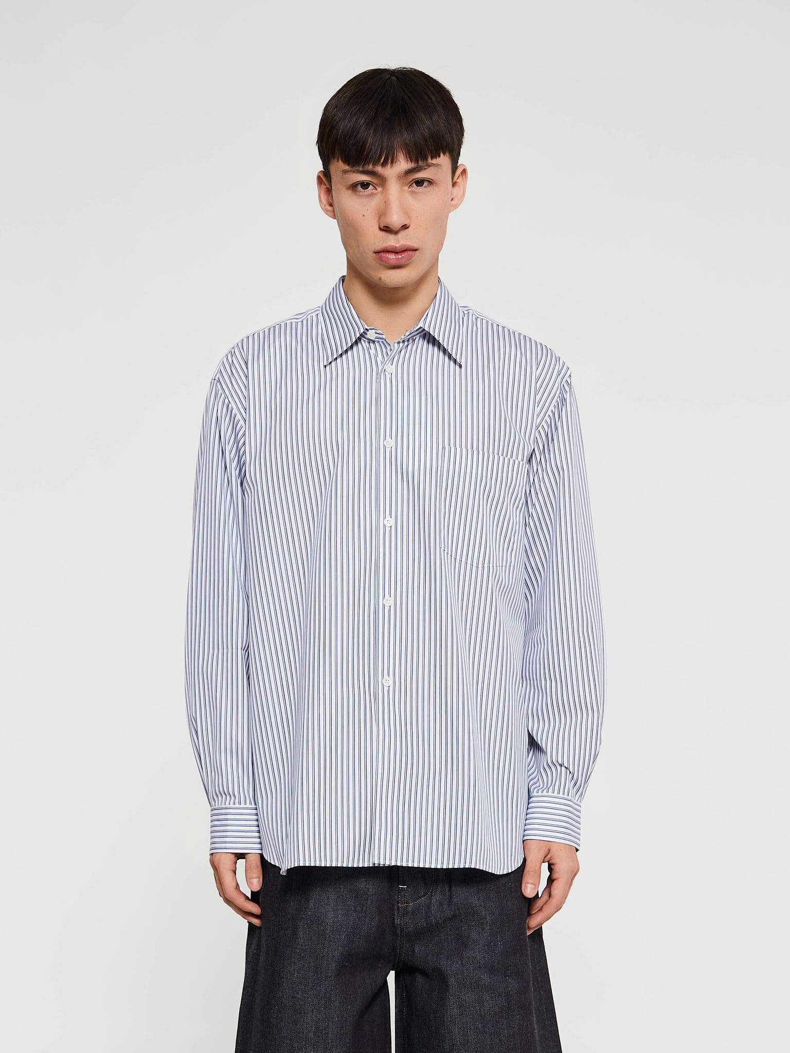 Comme des Garçons SHIRT - Striped Shirt in Light Blue