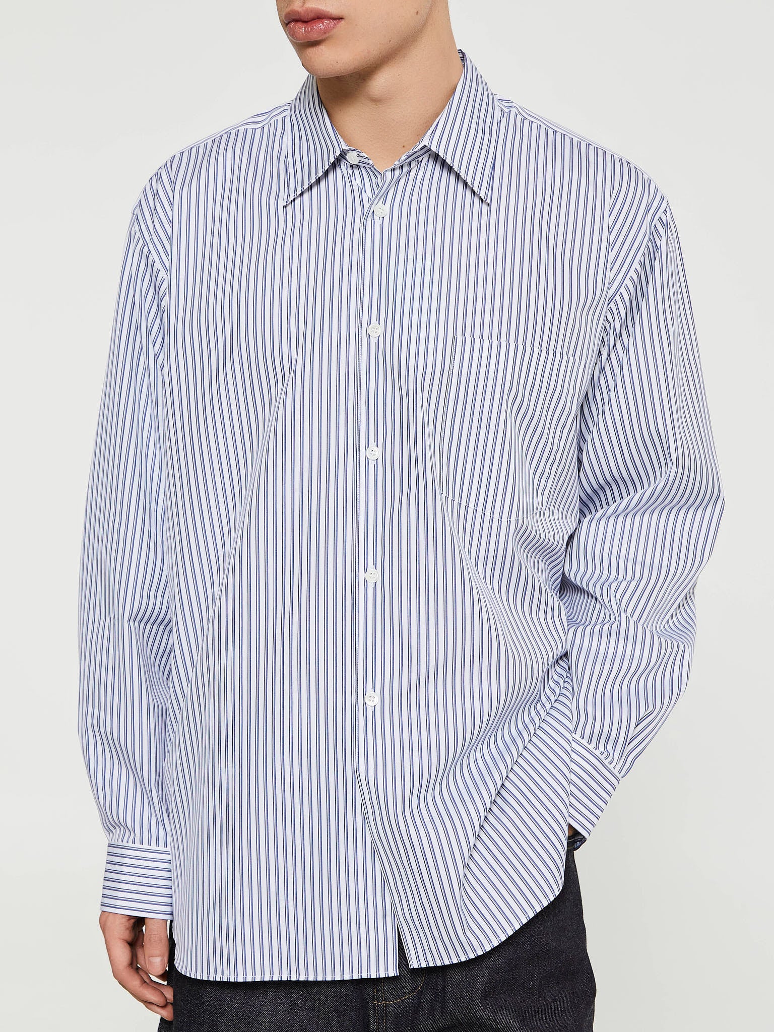 Comme des Garçons SHIRT - Striped Shirt in Light Blue