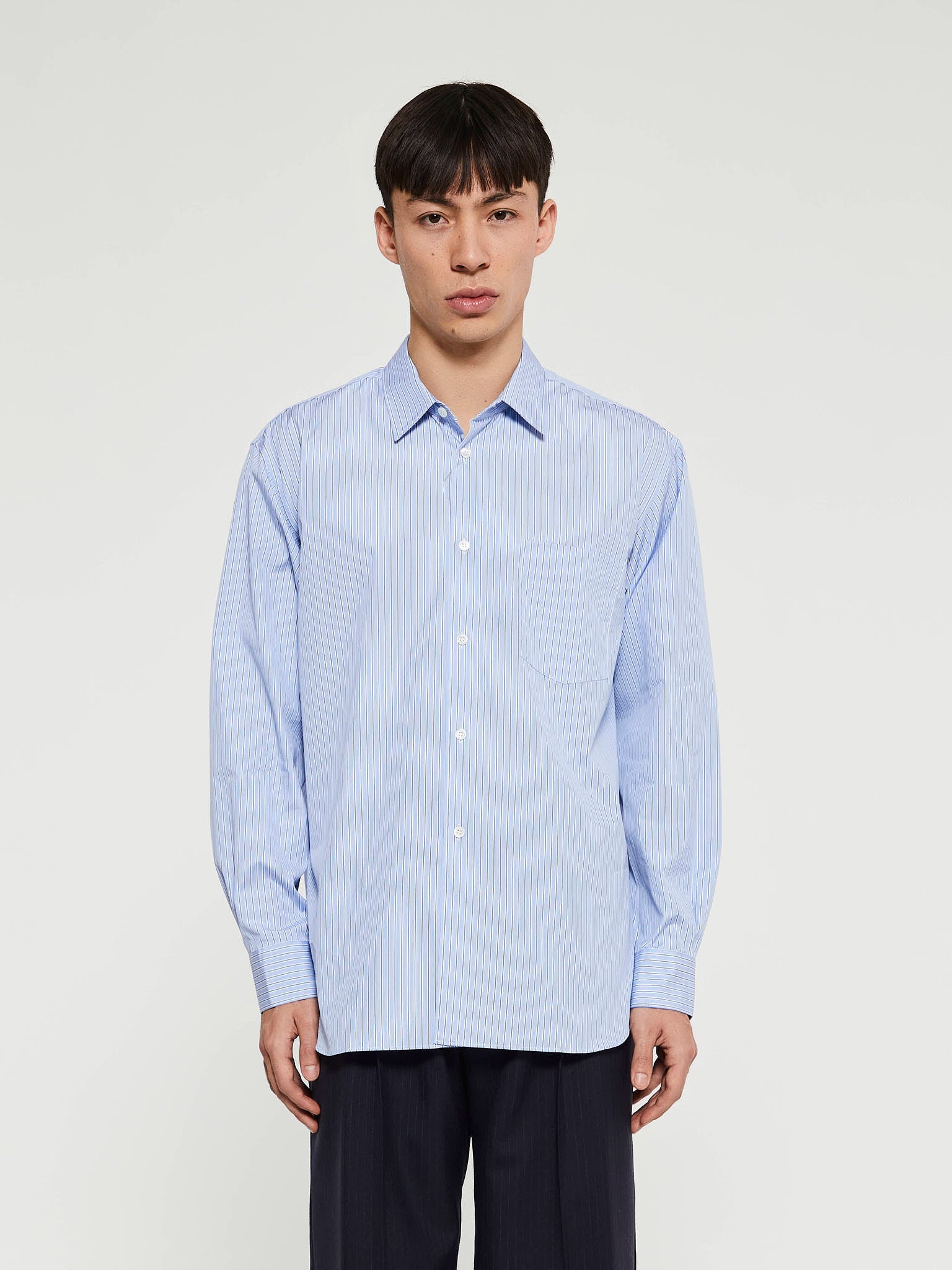 Woven Shirt in Blue and White