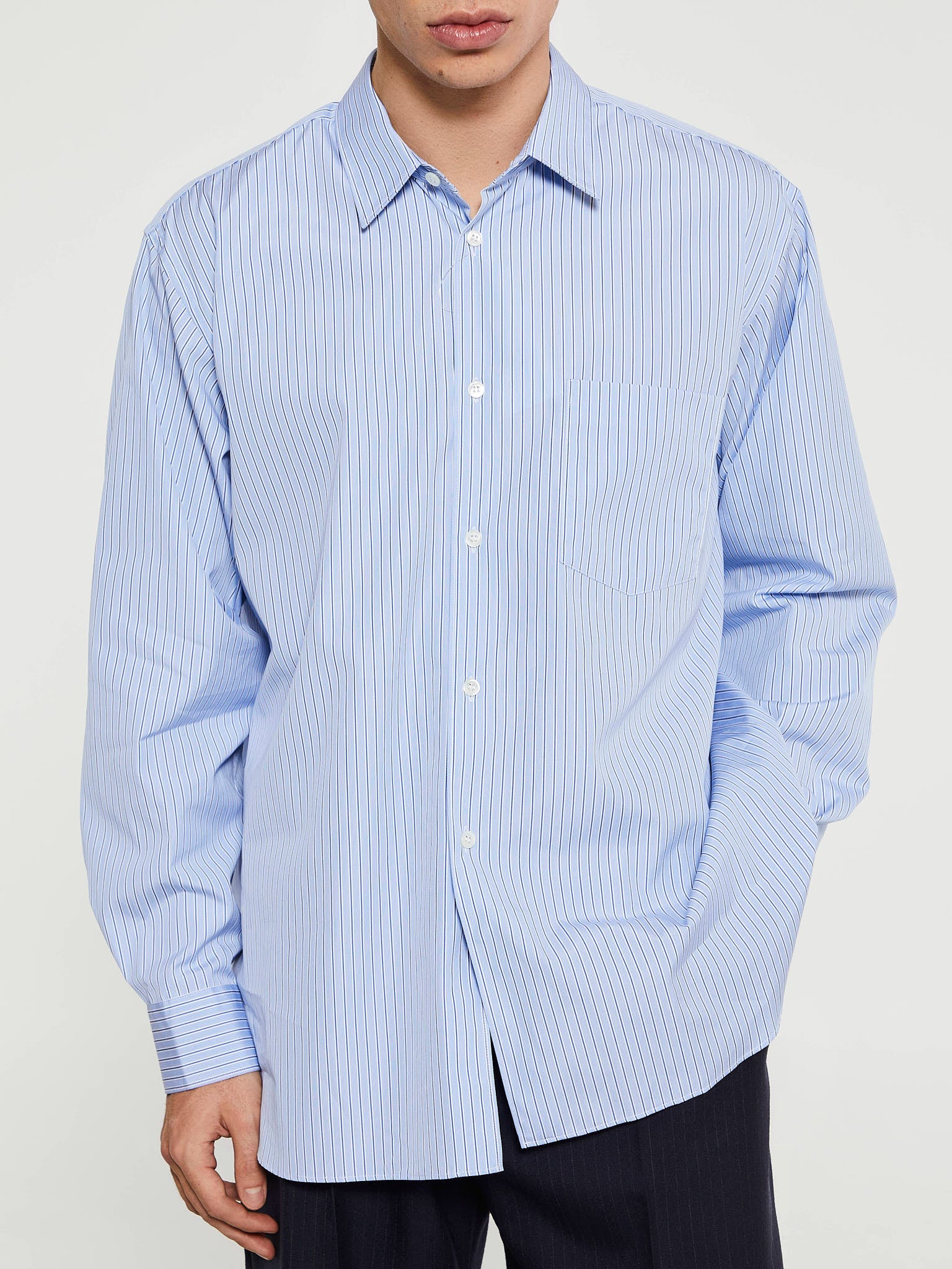 Woven Shirt in Blue and White