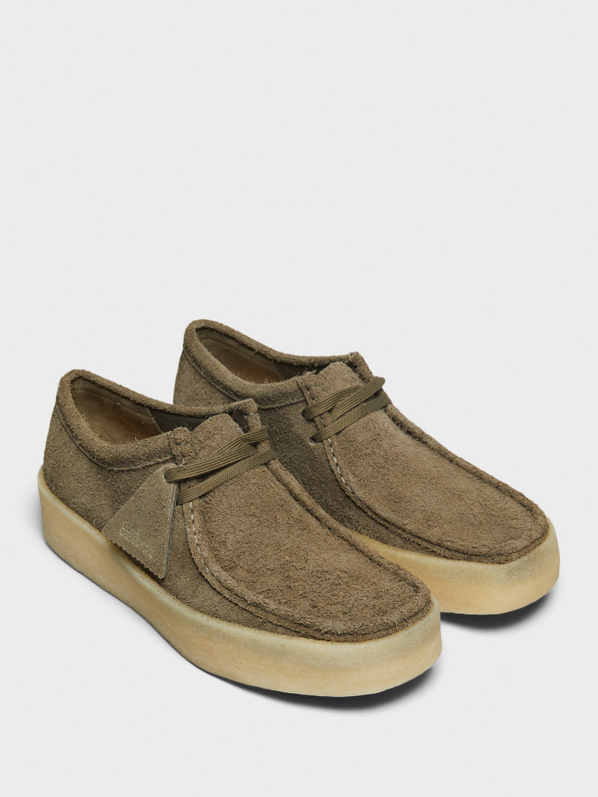 Wallabee Cup Shoes in Pale Khaki Suede