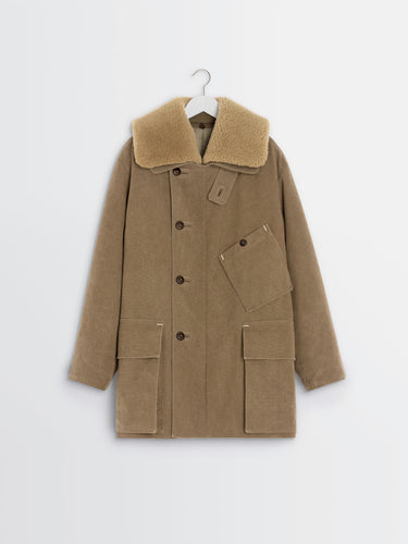 Lemaire - Shearling Winter Parka Coat in Sisal