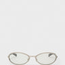Flatlist - Cohen Sunglasses in Brushed Silver and Transparent Grey Lens