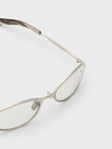 Flatlist - Cohen Sunglasses in Brushed Silver and Transparent Grey Lens