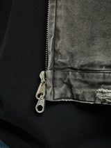 Cole Buxton - Distressed Trucker Jacket in Black