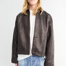 Cole Buxton - SHRUNKEN LEATHER JACKET-BROWN
