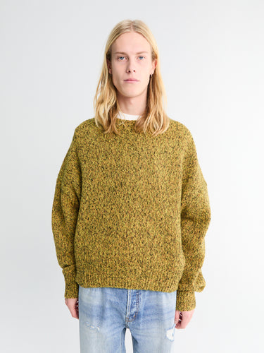Flecked Knit Sweater in Yellow