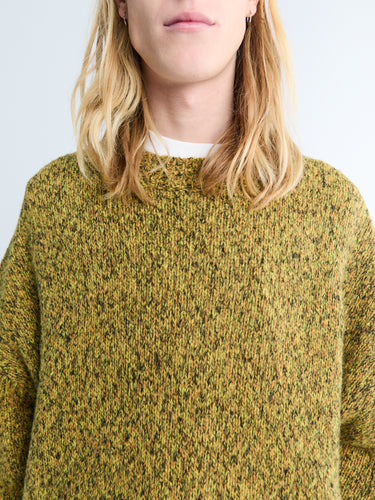 Flecked Knit Sweater in Yellow