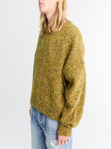 Flecked Knit Sweater in Yellow