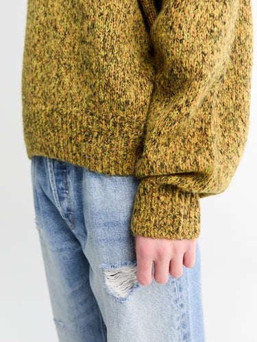 Flecked Knit Sweater in Yellow
