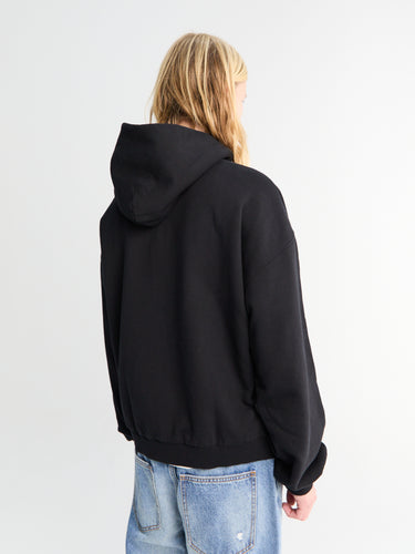 Nylon Tape Zipped Hoodie in Vintage Black