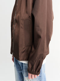 Cole Buxton - Hooded Nylon Windbreaker in Brown